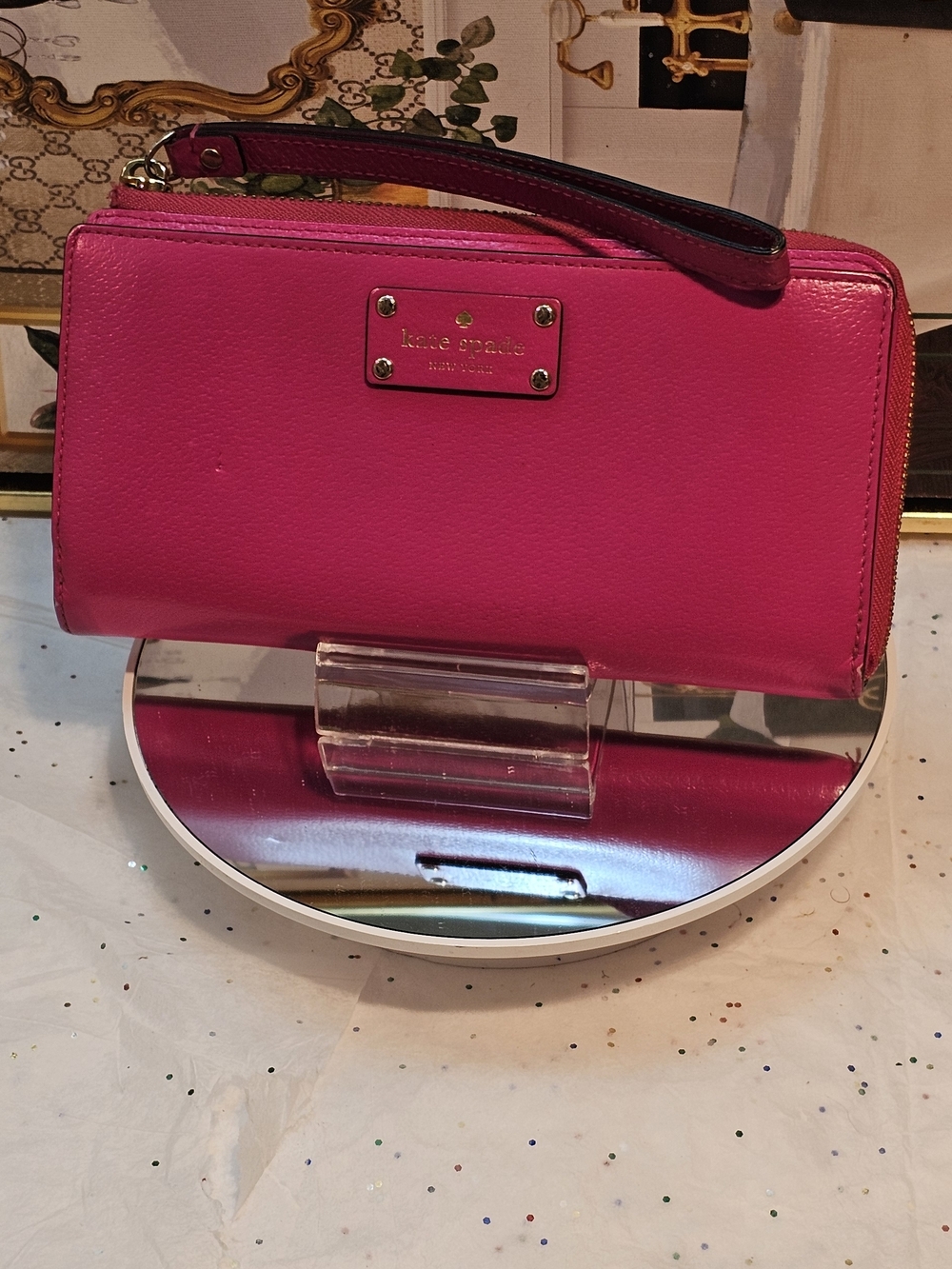 Kate Spade New York Wellesley Magenta/ Fuchsia Clutch/Wristlet Wallet